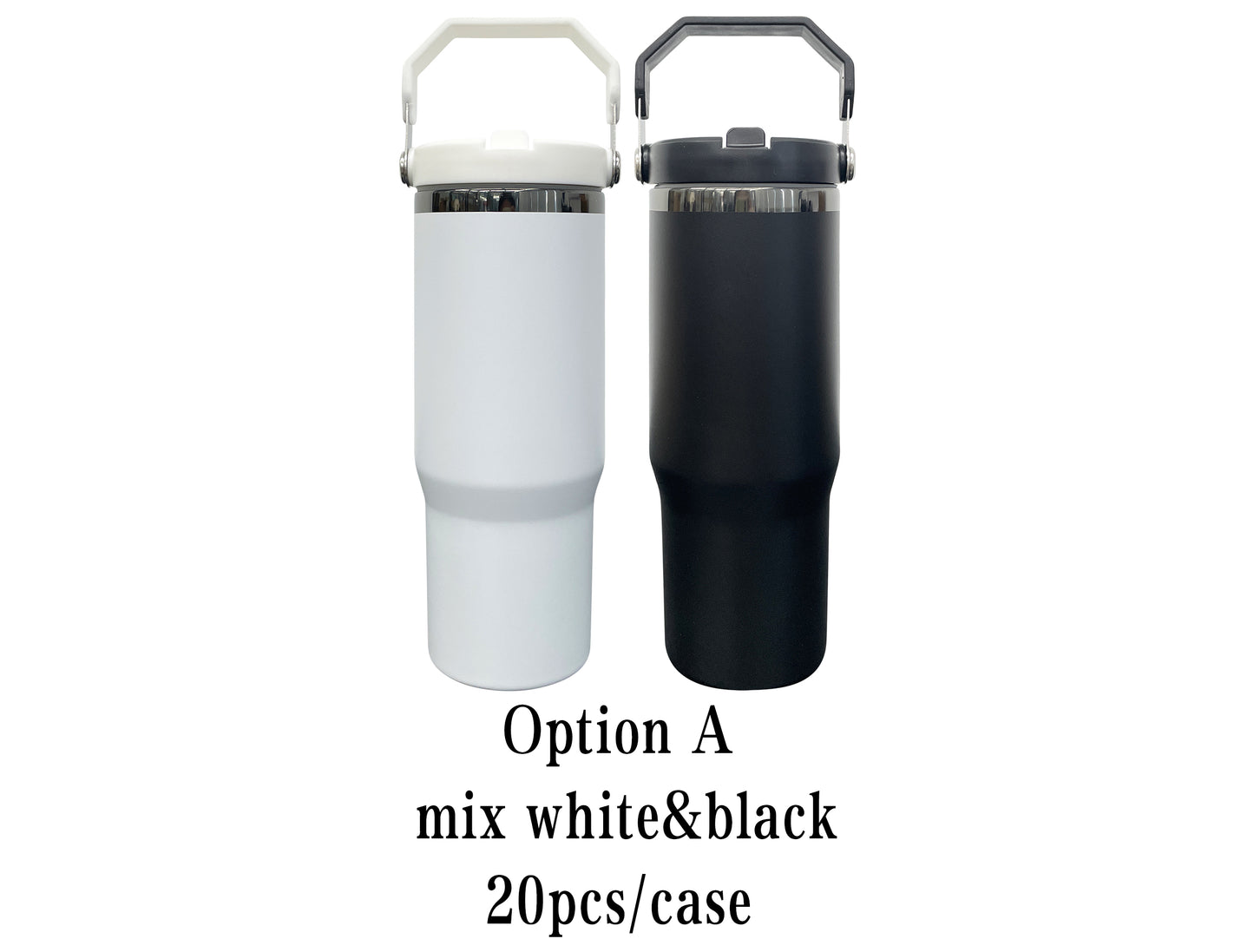 USA Presale_ Mirror Black Plated 30oz Flip Straw Water Bottles with Top Handle for Laser Engraving_ miki