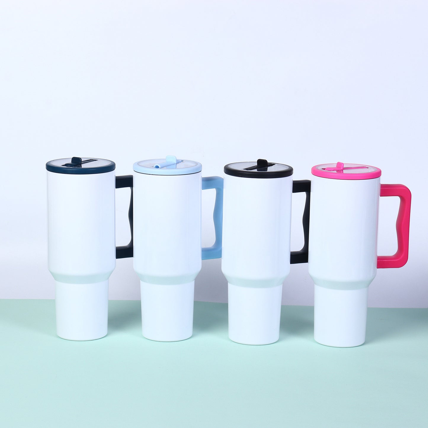 hydrojug style sublimation white H4.0 40oz quencher tumblers with flip straw and leak proof lid_miki