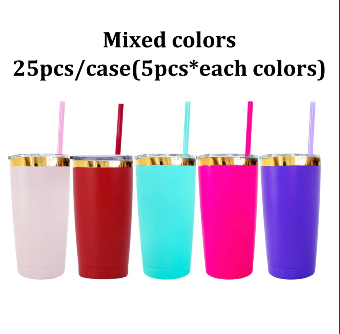 Mirror Gold Underneath Powder Coated 20oz Yeti Mug With Lid And Colored Straw for Laser Engraving_miki