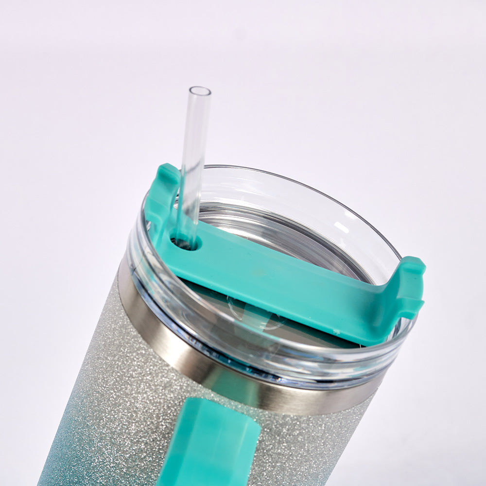 Powder coated rough glitter ombré sparkle 40oz quencher tumbler for lasher engraving_miki