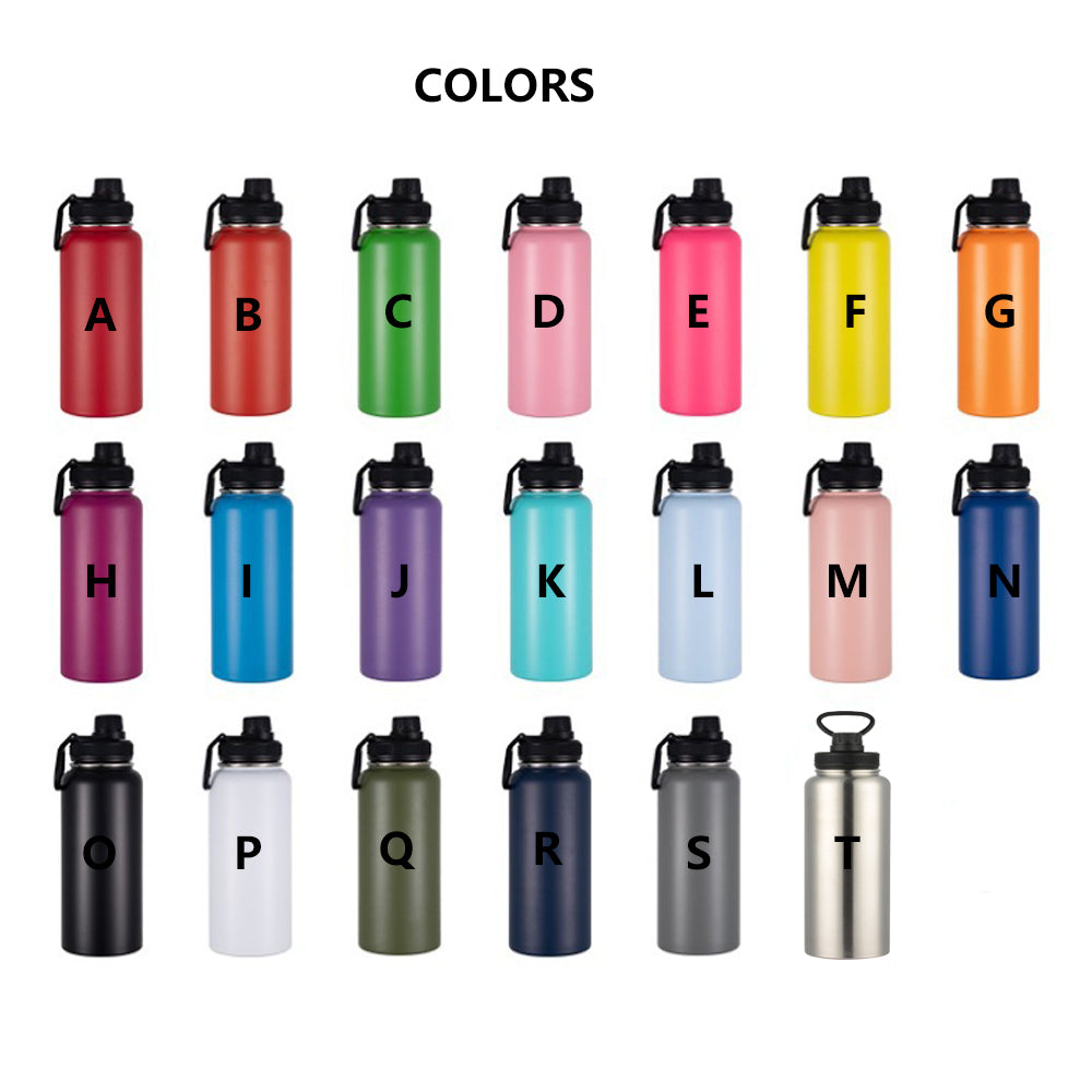 Powder Coated 12oz 18oz 32oz 40oz Double Walled Stainless Steel Sports Water Bottles _miki