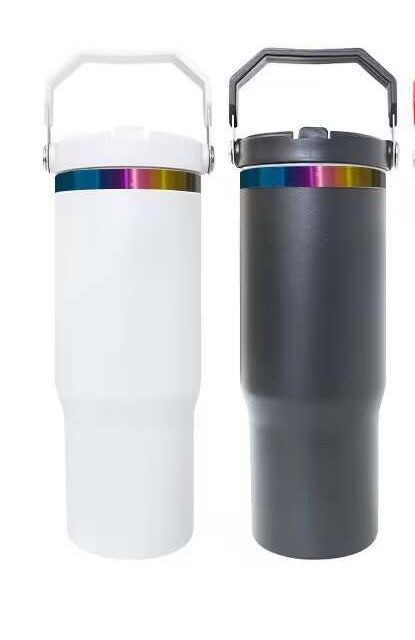 USA RTS_ Rainbow Underneath Powder Coated 30oz Flip Straw Water Bottle For Laser Engraved_miki