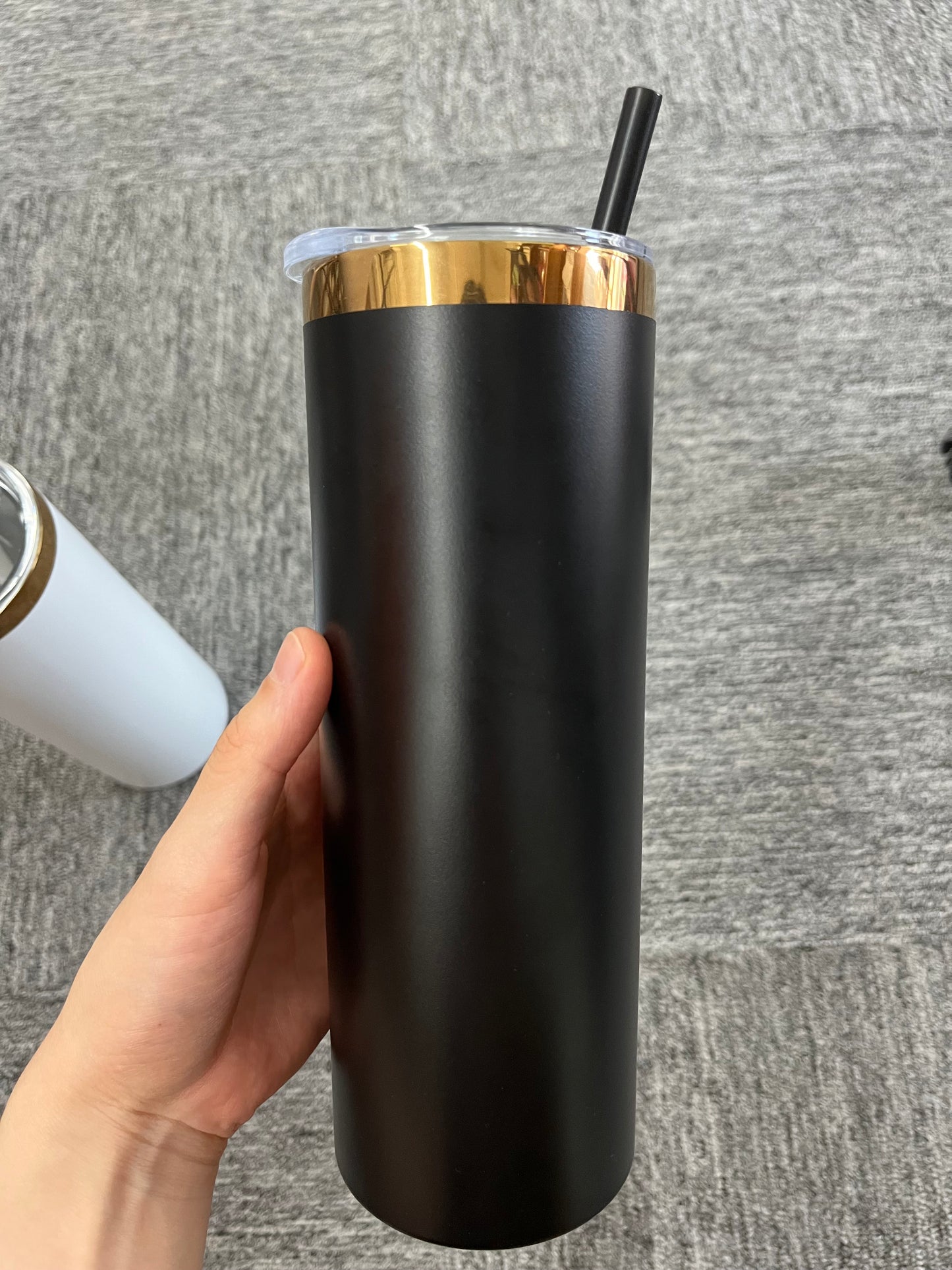 powder coated 20oz mirror copper underneath stainless steel straight tumblers for laser engraving_miki