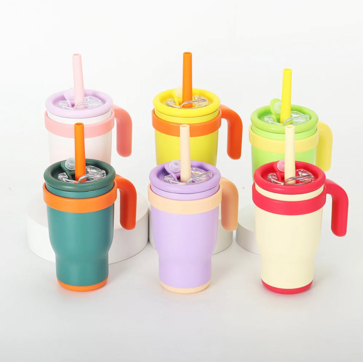 Colored 14oz kids leak proof tumblers with handle for laser engraving_miki