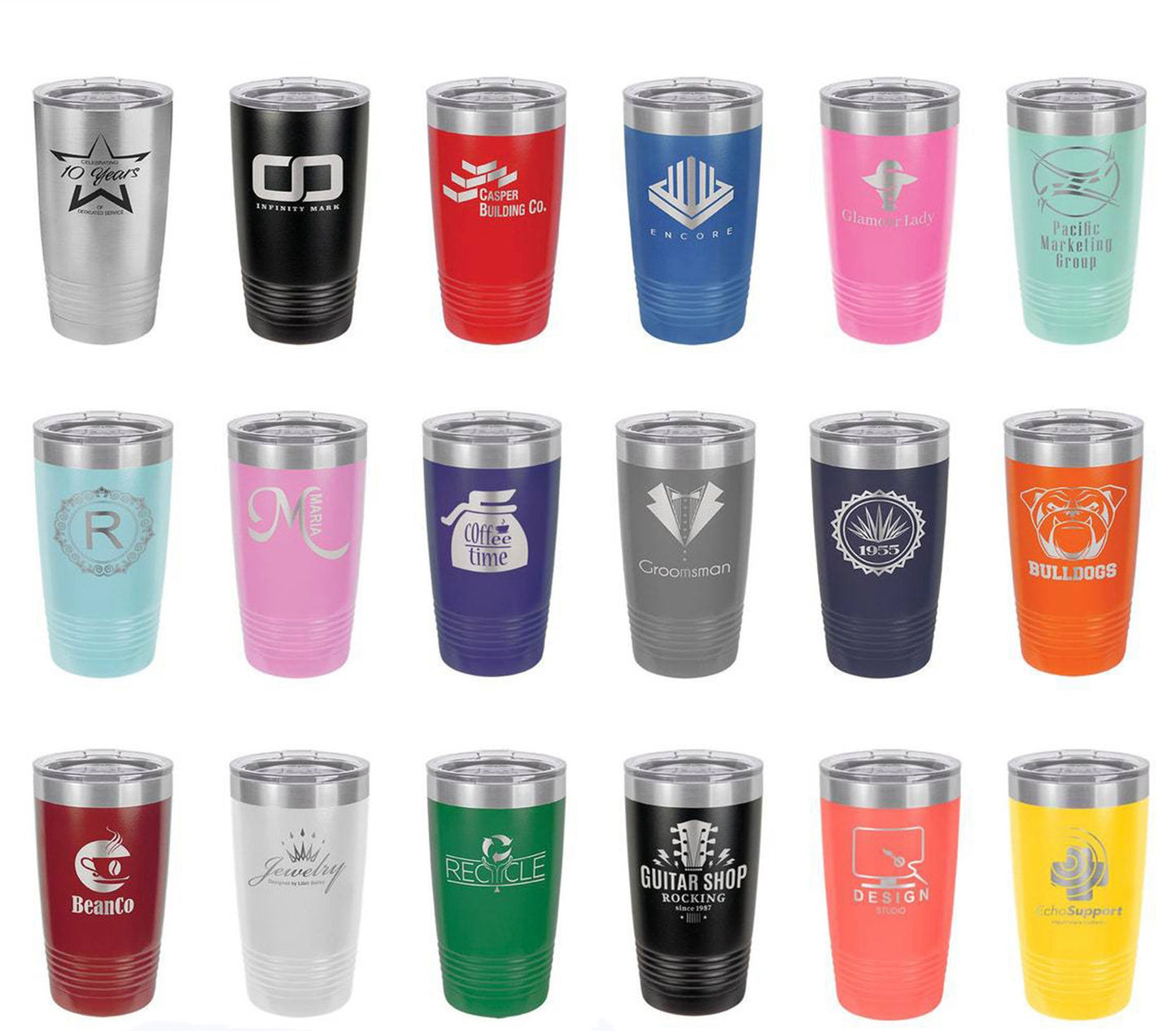 Yeti-Style Powder Coated 20oz Stainless Steel Mug With Sliding Lid For Laser Engraving_Miki