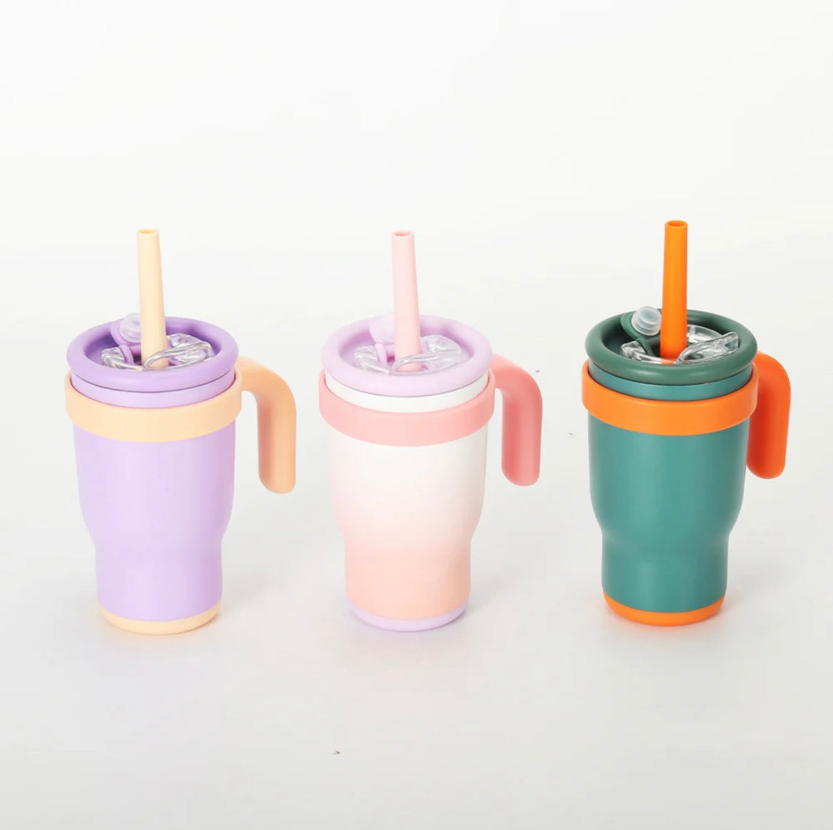 Colored 14oz kids leak proof tumblers with handle for laser engraving_miki