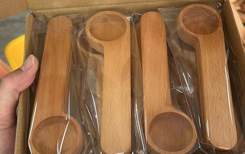 Blank 2 in 1 Wooden Coffee Spoon And Bag Clip for Laser Engraving_miki