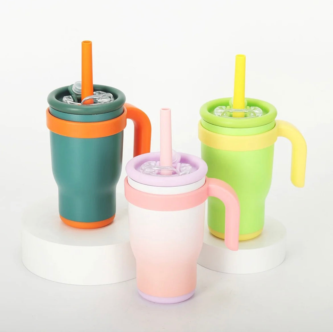 Colored 14oz kids leak proof tumblers with handle for laser engraving_miki