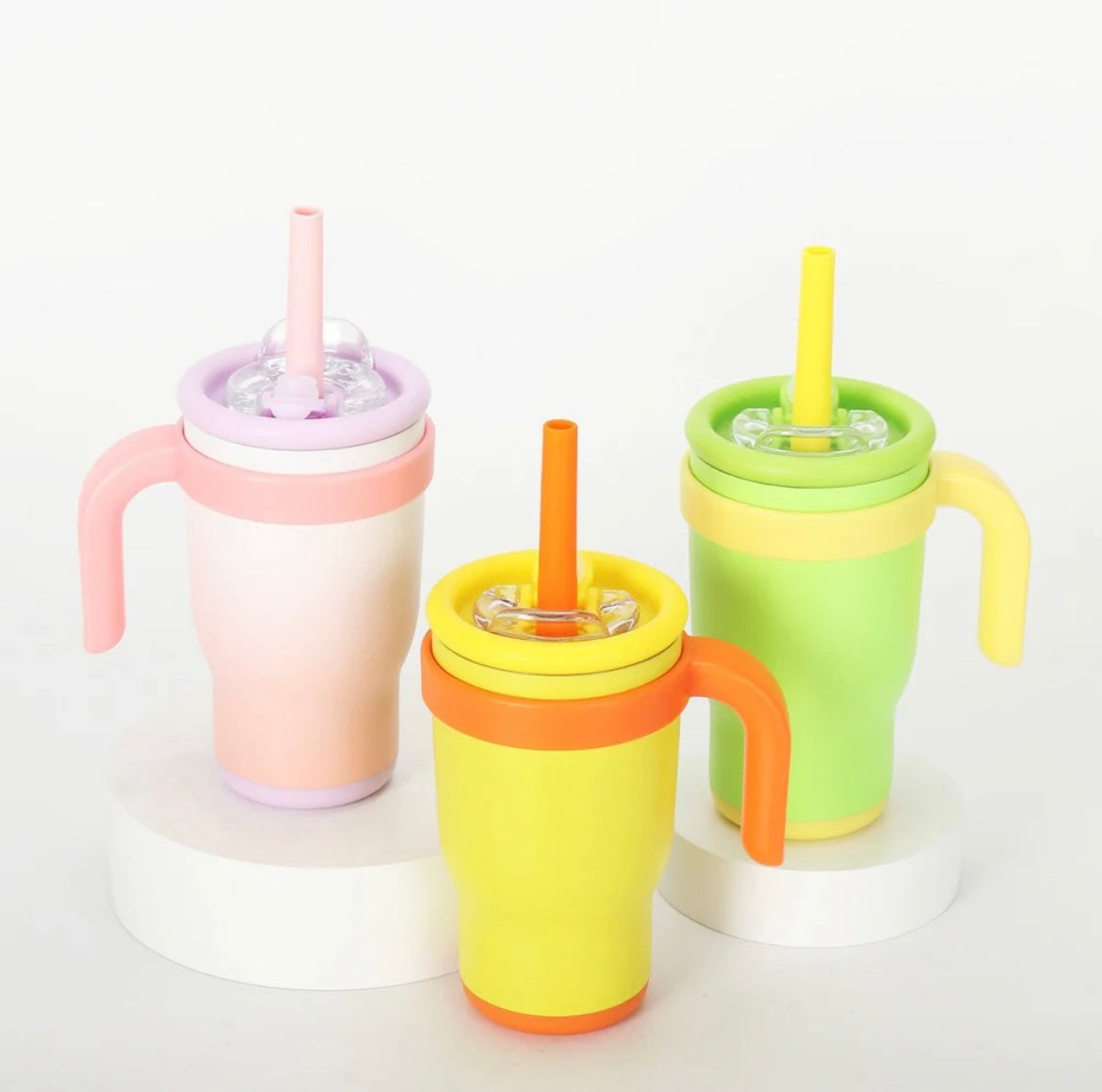 Colored 14oz kids leak proof tumblers with handle for laser engraving_miki