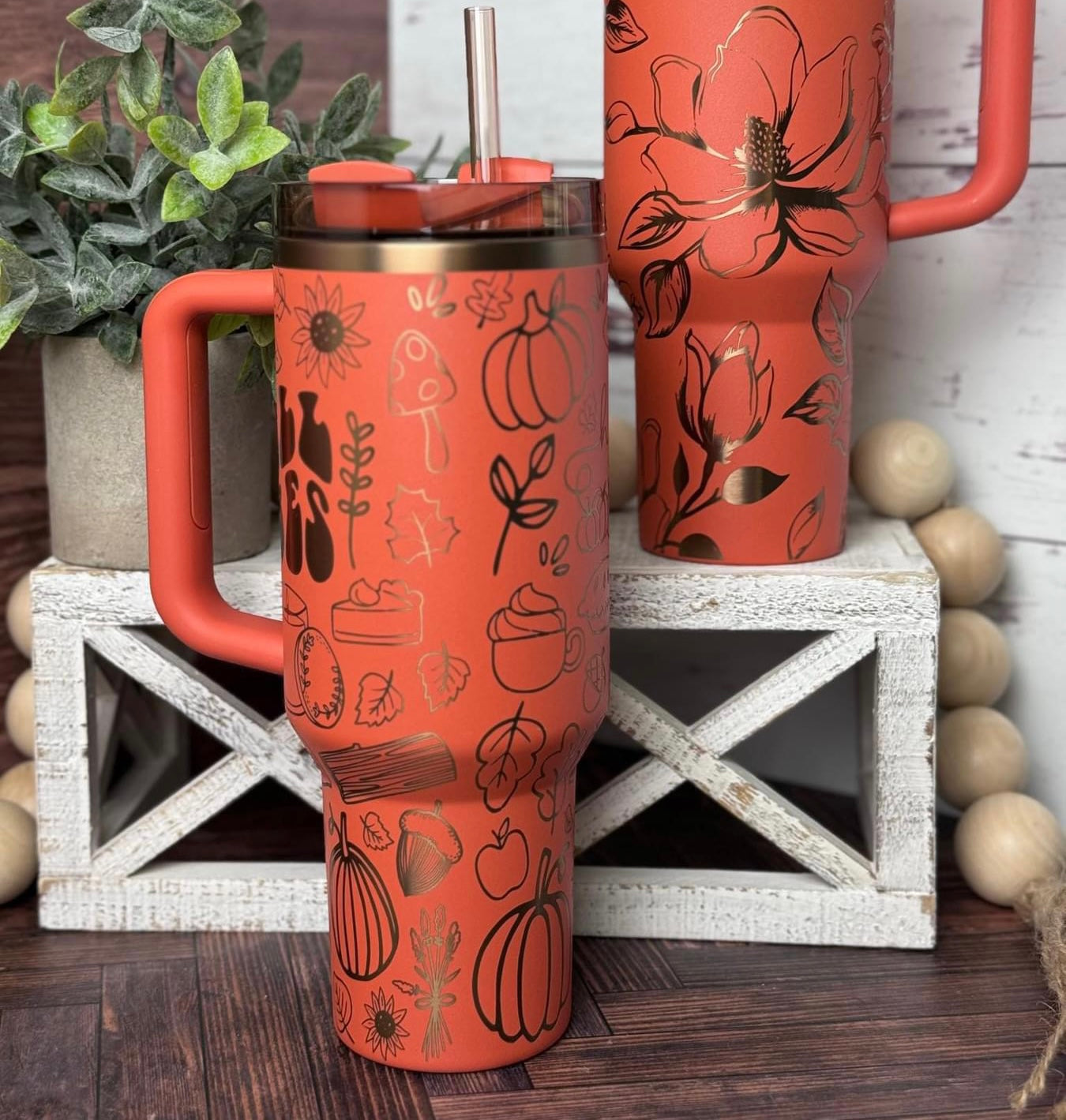 USA RTS_ Copper Plated Maple Leaf Red Powder Coated H2.0 40oz Quencher Tumbler For Laser Engraving_miki