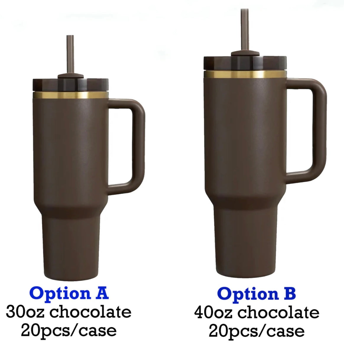 🍫chocolate powder coated mirror gold plated 40oz quencher tumbler for laser engraving _miki
