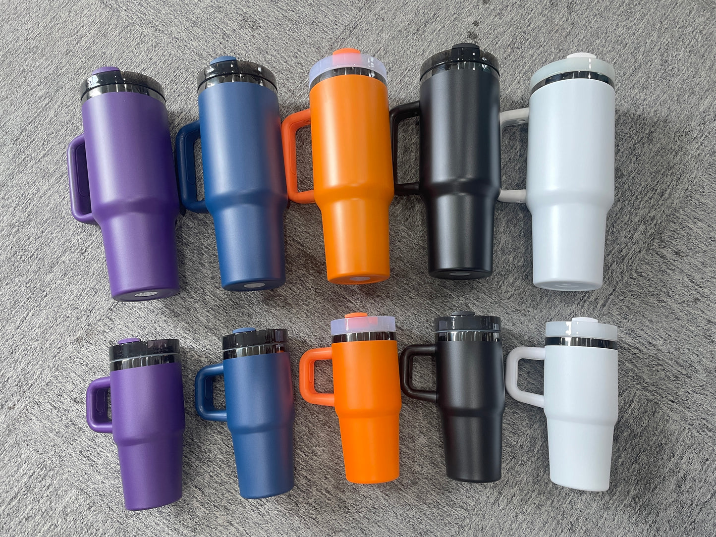 Halloween Colors Powder Coated Black Plated 14oz 40oz Tumblers with Lid and Removable Handle for Laser Engraving _miki