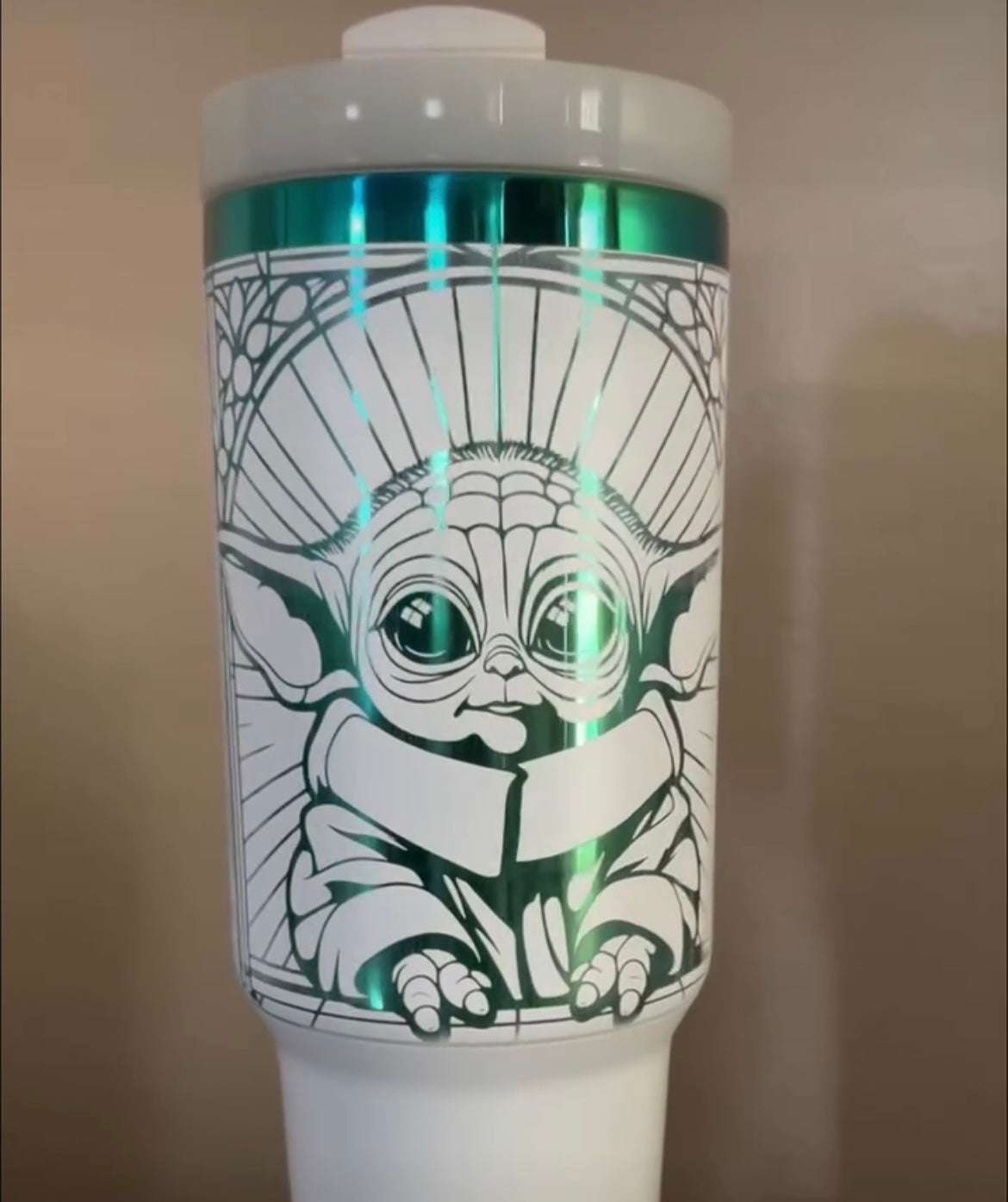 Christmas blue green ombere underneath powder coated H2.0 40oz quencher tumblers for engraving_miki