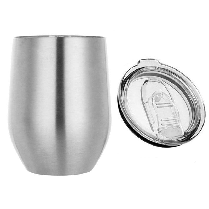 Powder coated 12oz wine mug with slide lid for laser engraving_miki