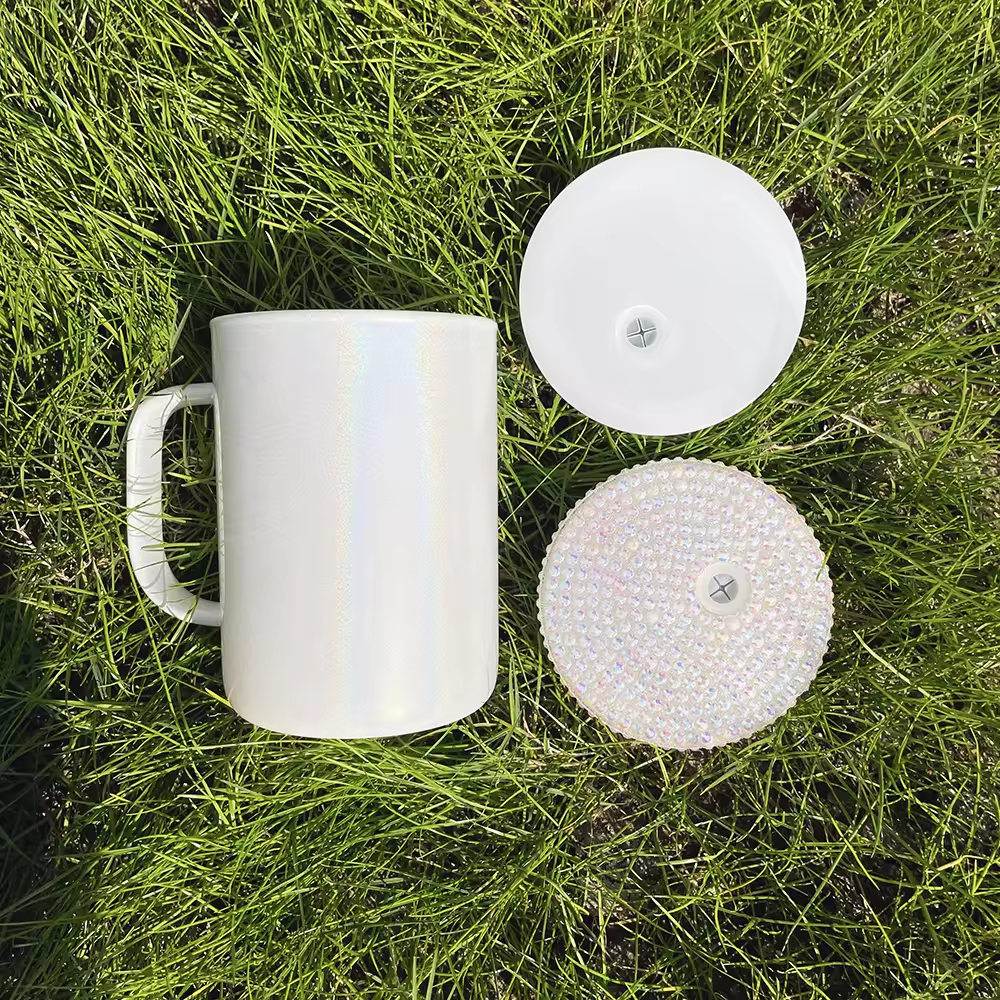USA RTS_ sublimation 17oz shimmer glass mug with straw and colored pp lids _miki
