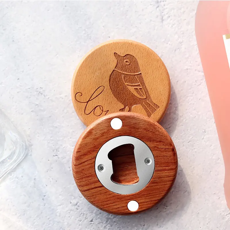 Blank Magnetic Walnut Wood Beer Bottle Opener For Laser Engraving_miki