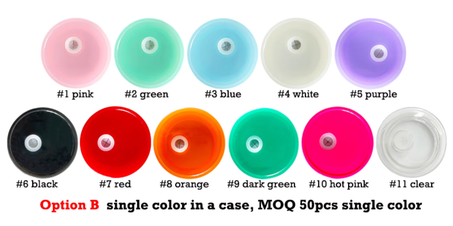 customized bling rhinestone colored plastic lids with straw hole for glass cans and plastic cans_miki