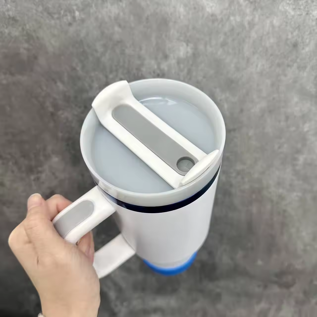 USA RTS_ Blue Plated Black White Powder Coated 40oz Quencher Tumbler With Boot For Laser Engraving_miki