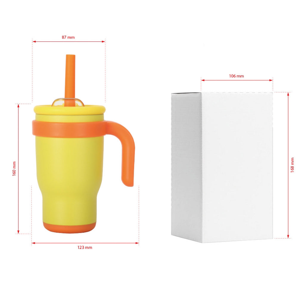 Colored 14oz kids leak proof tumblers with handle for laser engraving_miki
