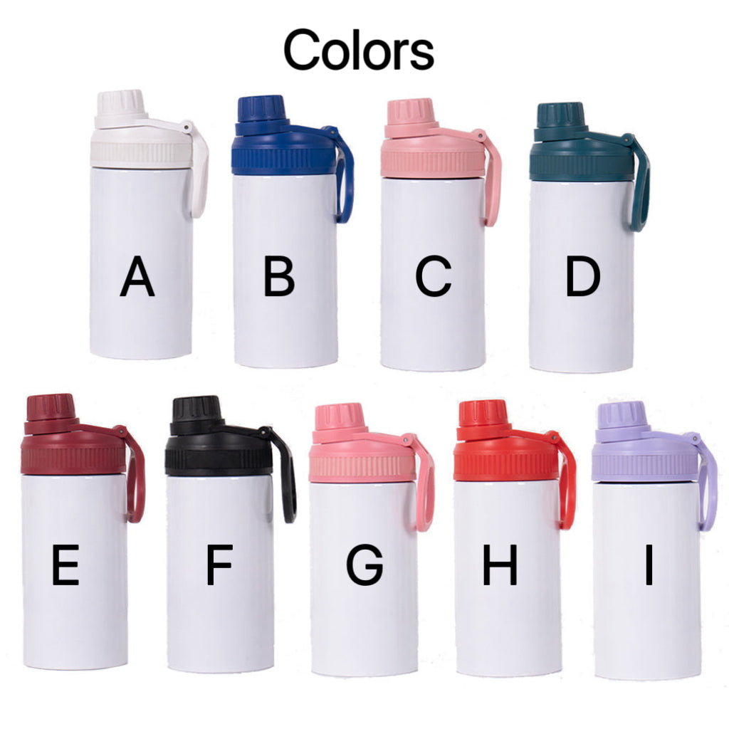 white sublimation kids 12oz stainless steel straight tumbler with sports lid and portable handle_miki