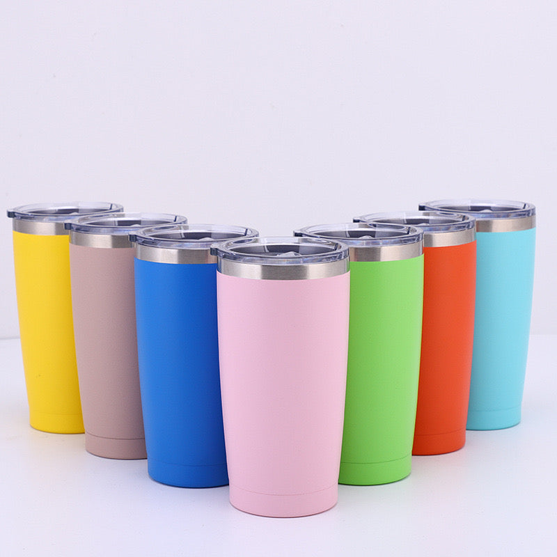 Yeti-Style Powder Coated 20oz Stainless Steel Mug With Sliding Lid For Laser Engraving_Miki