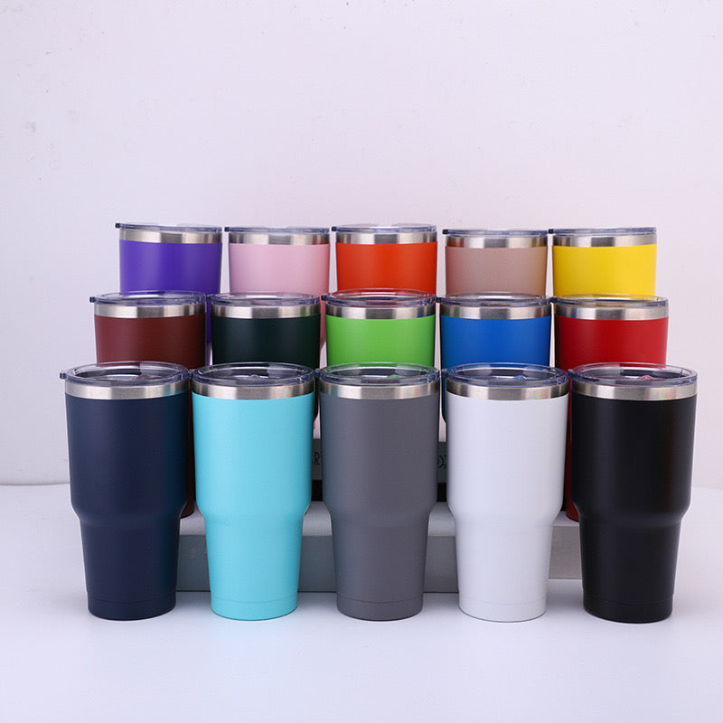Yeti-Style Powder Coated 30oz Stainless Steel Mug With Sliding Lid For Laser Engraving_Miki