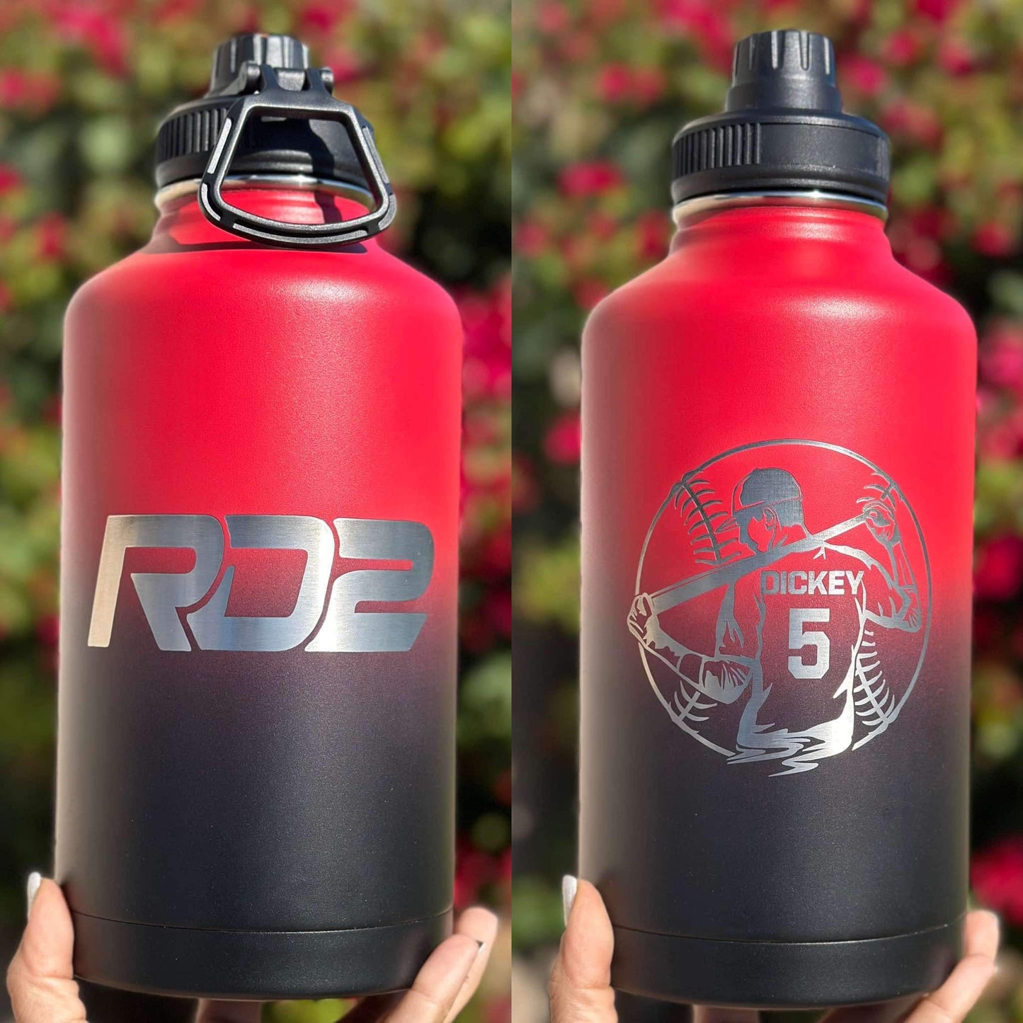 powder coated 64oz sports water bottles with all accessories for laser engraving_miki