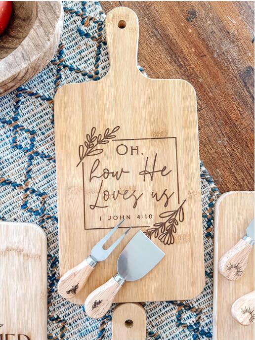 Blank Kitchen Bamboo Cutting Board With Handle For Laser Engraving_miki