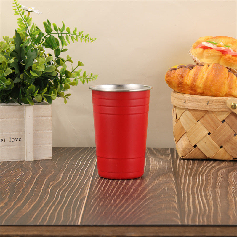 Matte Colored 550ml Stainless Steel Party Cups 18oz Pint Cup Premium Metal Stackable Cup for Laser Engraving_miki
