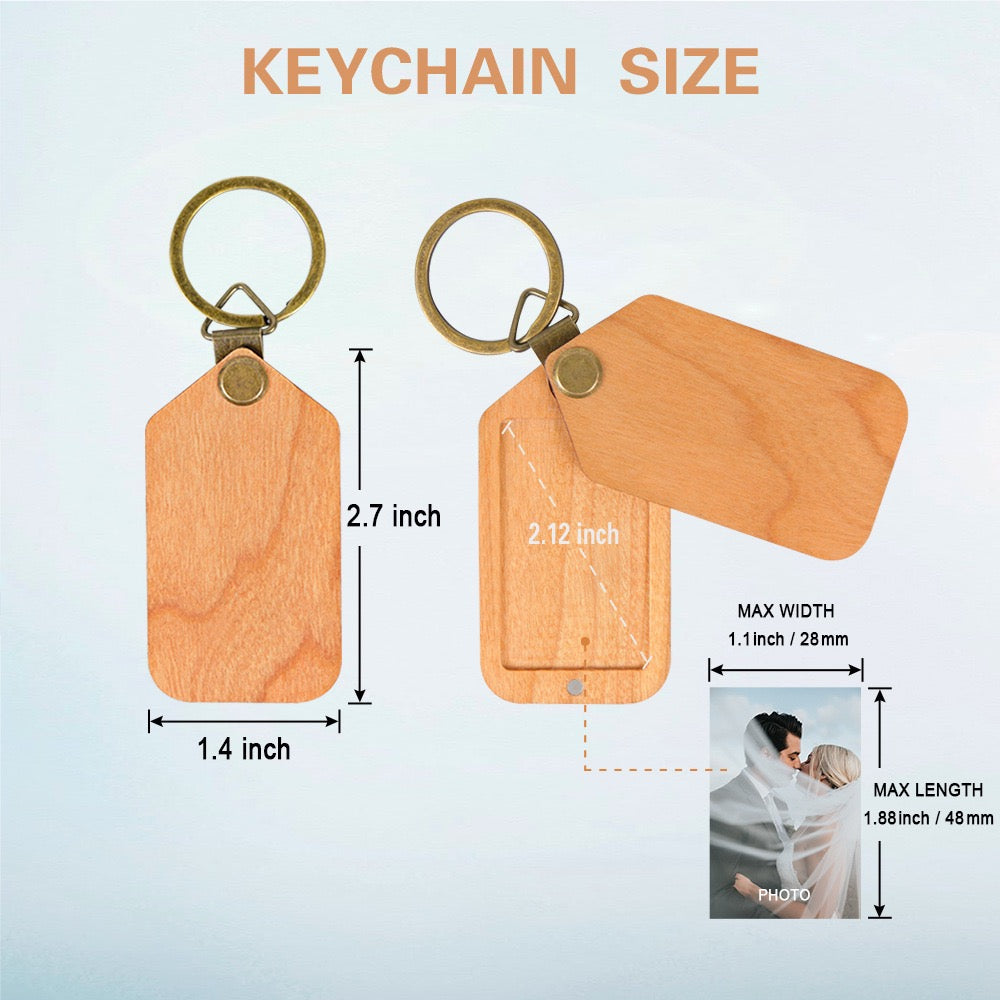 Blank Square Wood Photo Frame Keychains For Laser Engraving_miki