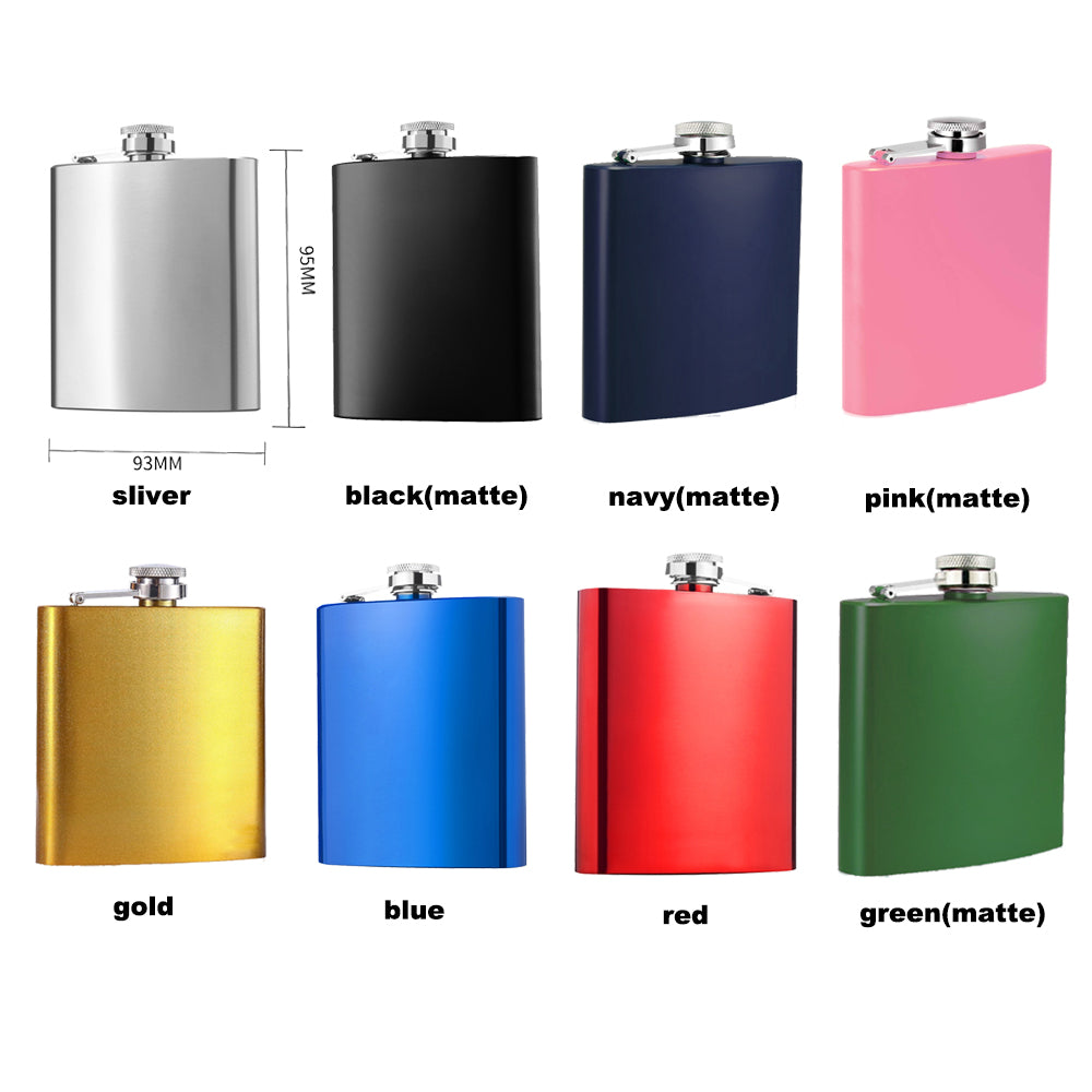6oz Matte Colored Stainless Steel Flasks_ miki