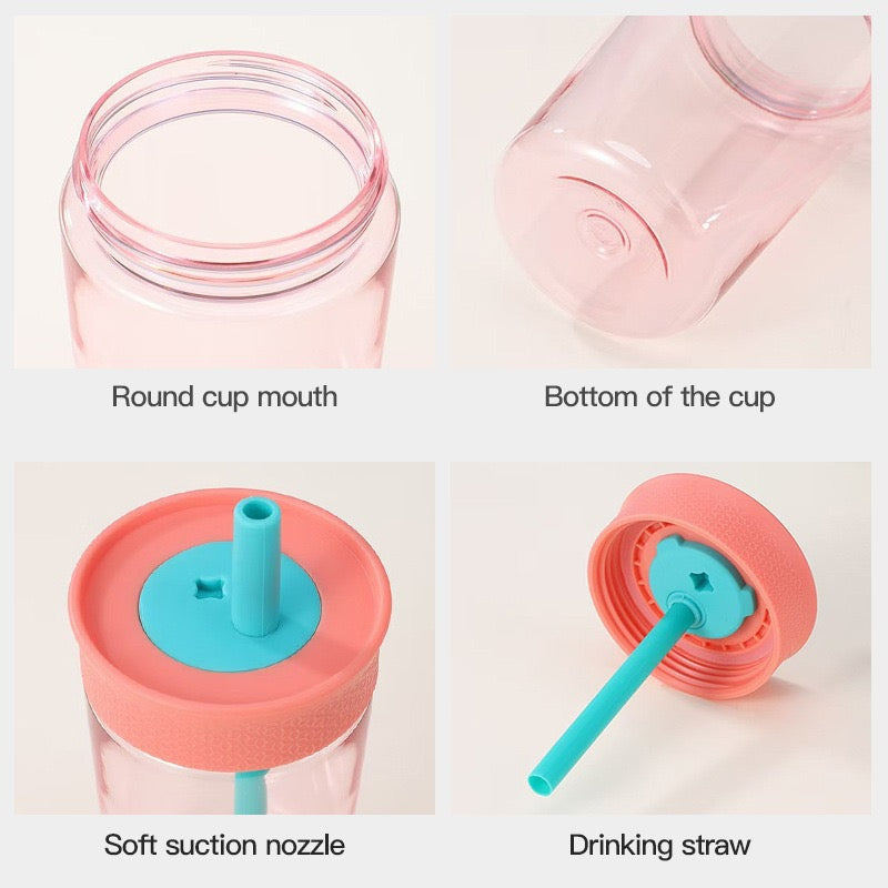 Owala Style 12oz Kids Plastic Cups with Silicone Straw Lid for UV DFT Wraps_ miki