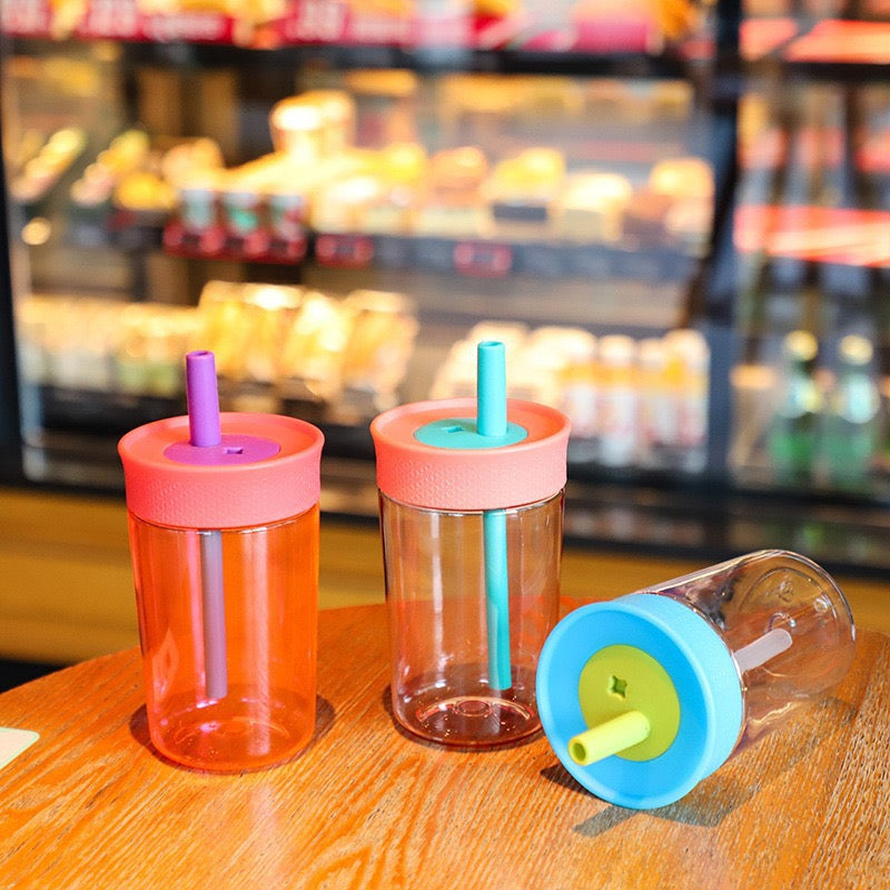 Owala Style 12oz Kids Plastic Cups with Silicone Straw Lid for UV DFT Wraps_ miki