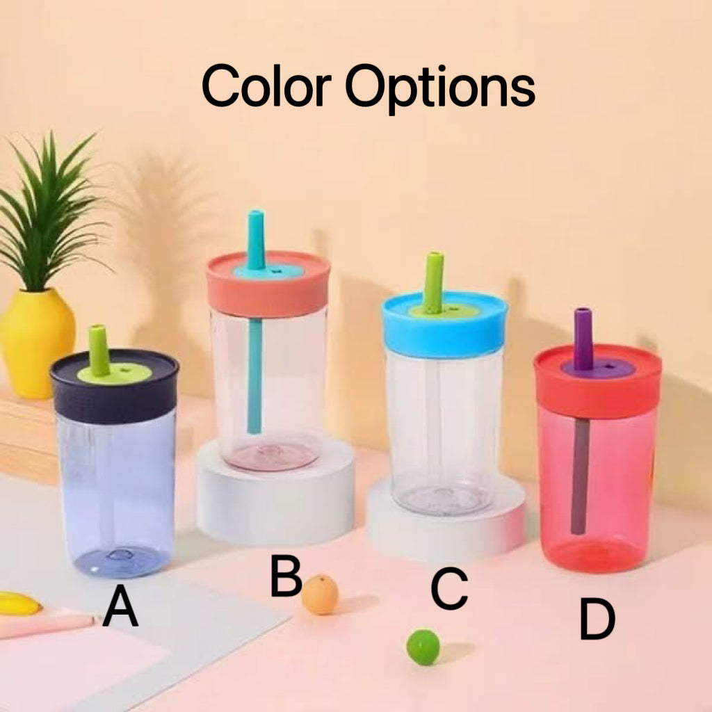 Owala Style 12oz Kids Plastic Cups with Silicone Straw Lid for UV DFT Wraps_ miki