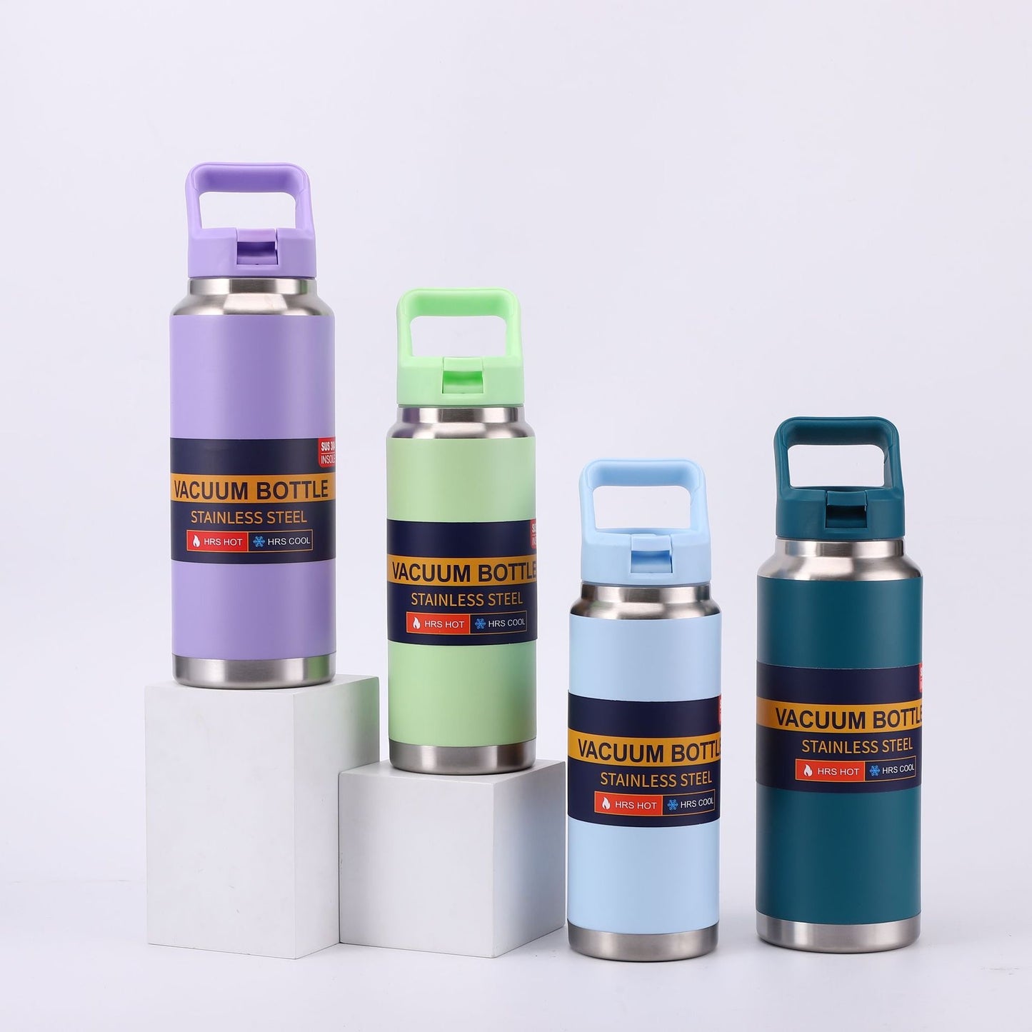 Yeti Style Powder Coated 26oz 40oz Stainless Steel Vacuum Insulated Water Bottles with Flip Straw Lid_ miki