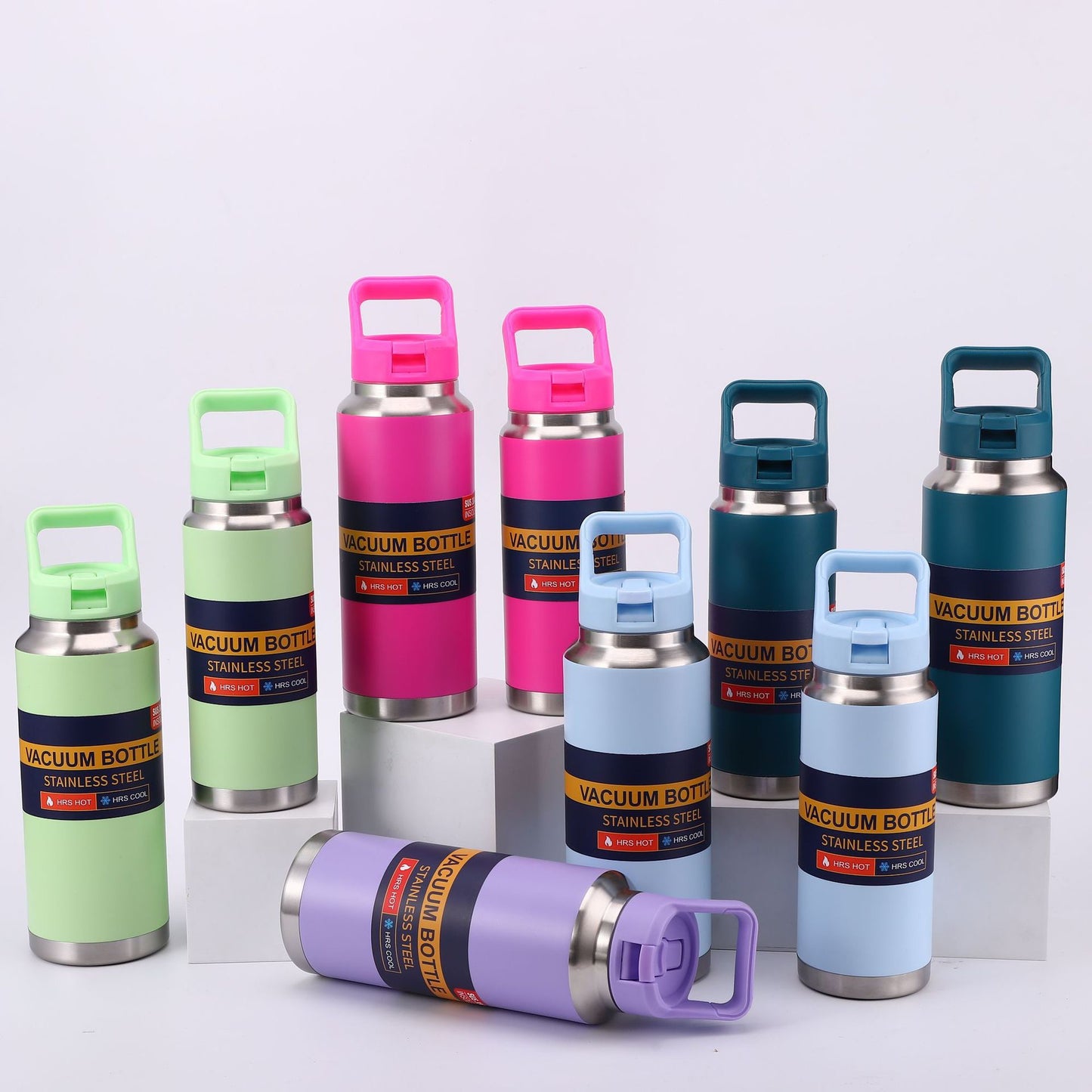 Yeti Style Powder Coated 26oz 40oz Stainless Steel Vacuum Insulated Water Bottles with Flip Straw Lid_ miki