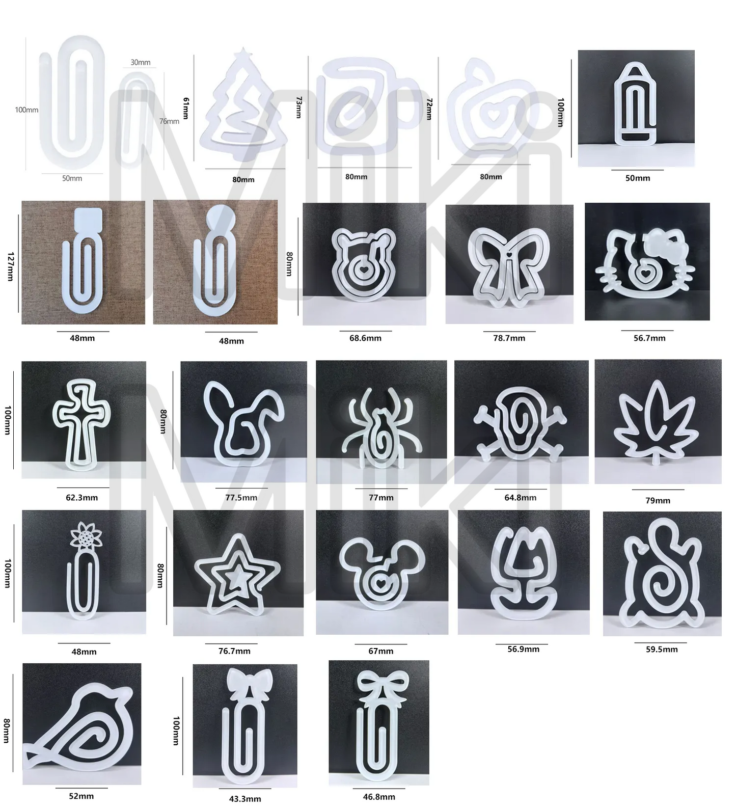 White Sublimation Blanks Acrylic Paper Clips Single-Sided 4 x 2 Inch Creative Gift for Office, Classroom Supplies_miki