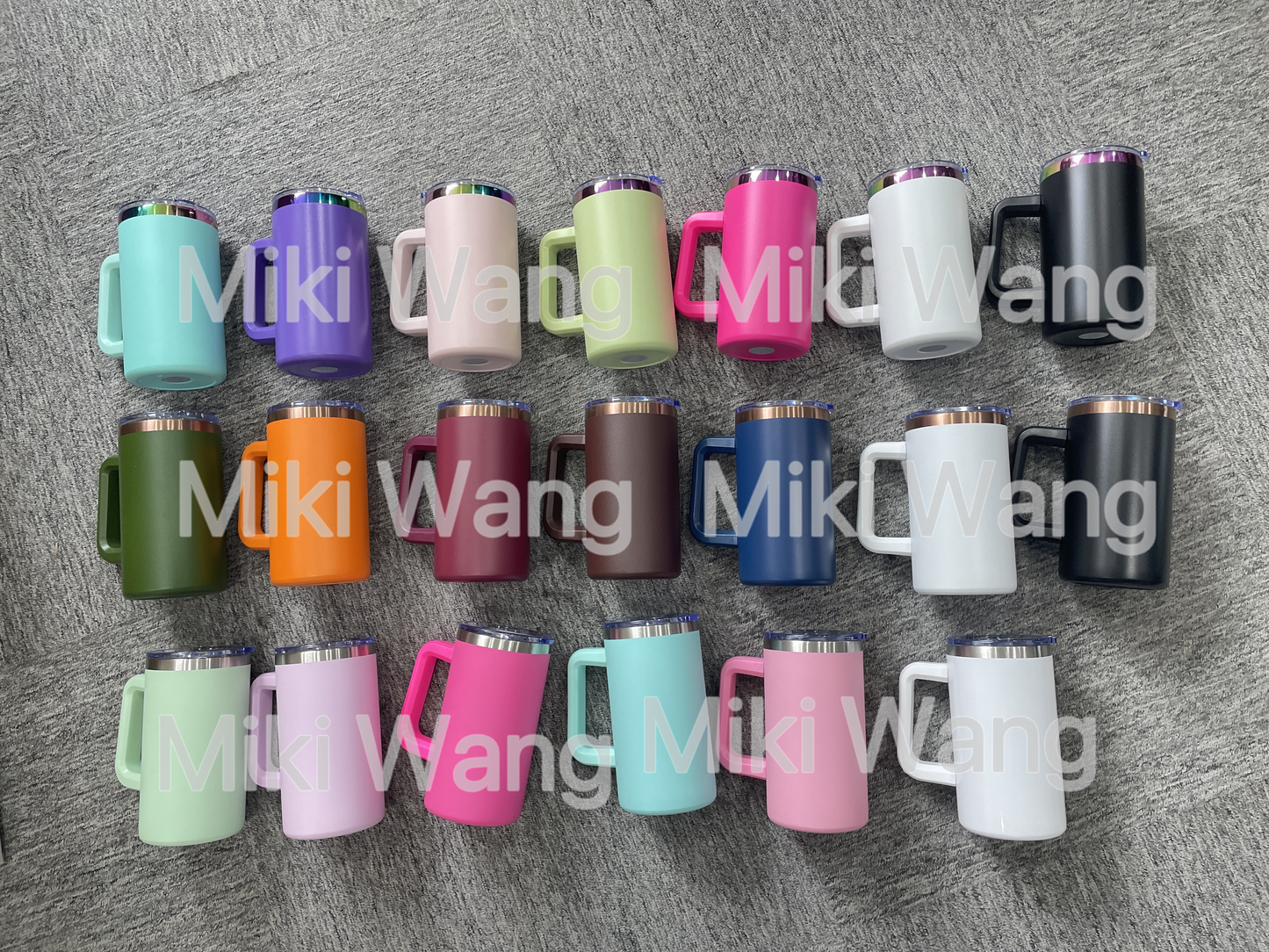 20oz Sublimation/Rainbow/Copper Plated Stainless Steel Coffee Mugs with Removable Handle and Slide Lid for Laser Engraving_ miki