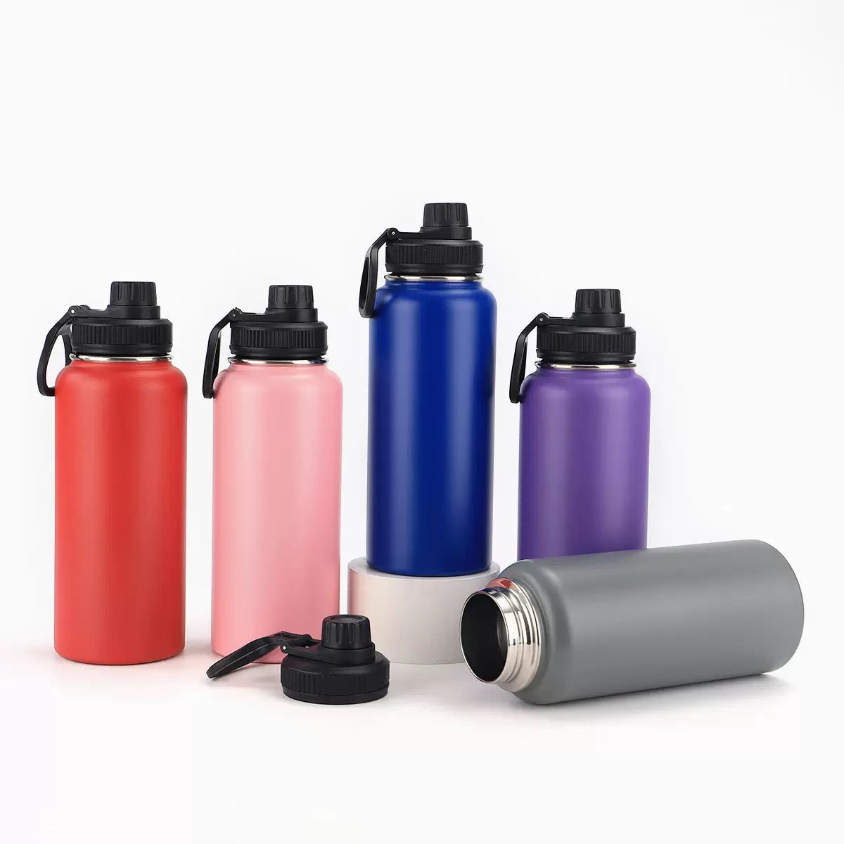 Powder Coated 12oz 18oz 32oz 40oz Double Walled Stainless Steel Sports Water Bottles _miki