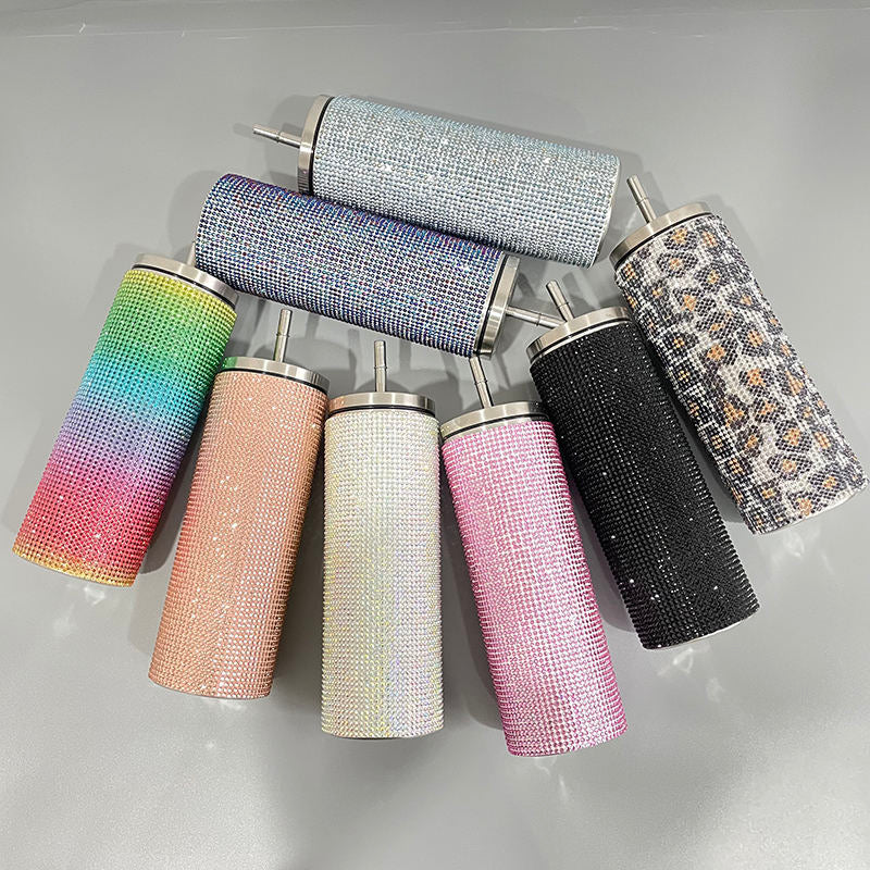 USA RTS_ Bling Rhinestone 20oz Straight Tumbler with Lid and Straw_ miki