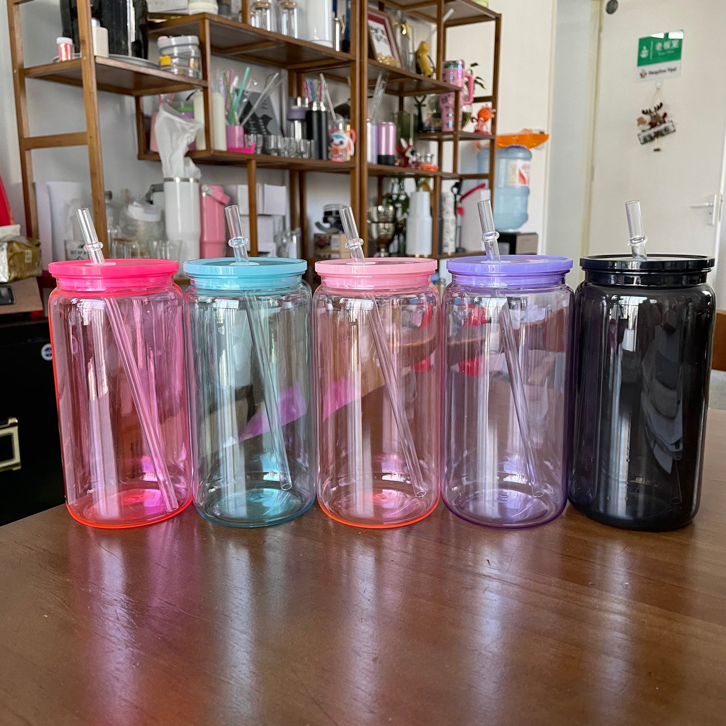 USA RTS Clear jelly macaron V2 16oz plastic cans with colorful lids_miki