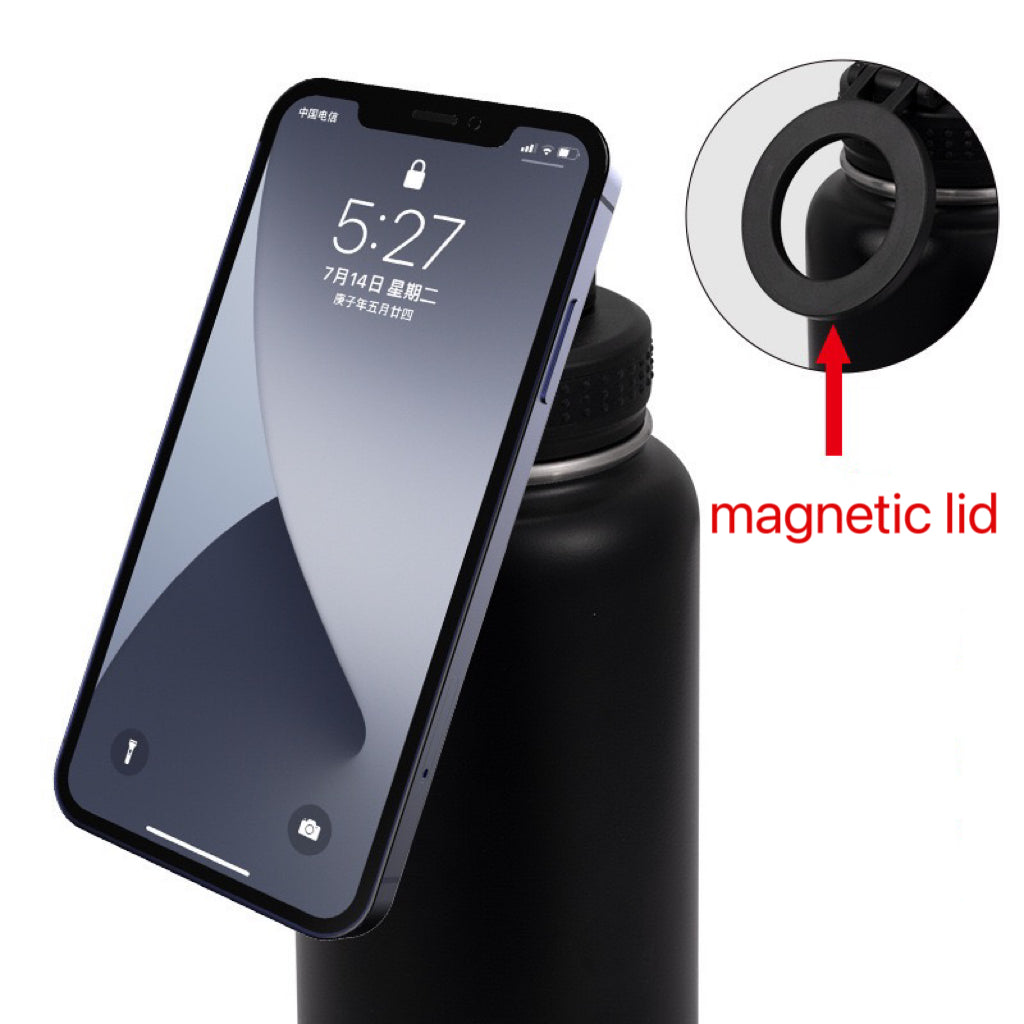 32oz magnetic lid powder coated stainless steel water bottle for engraving _miki