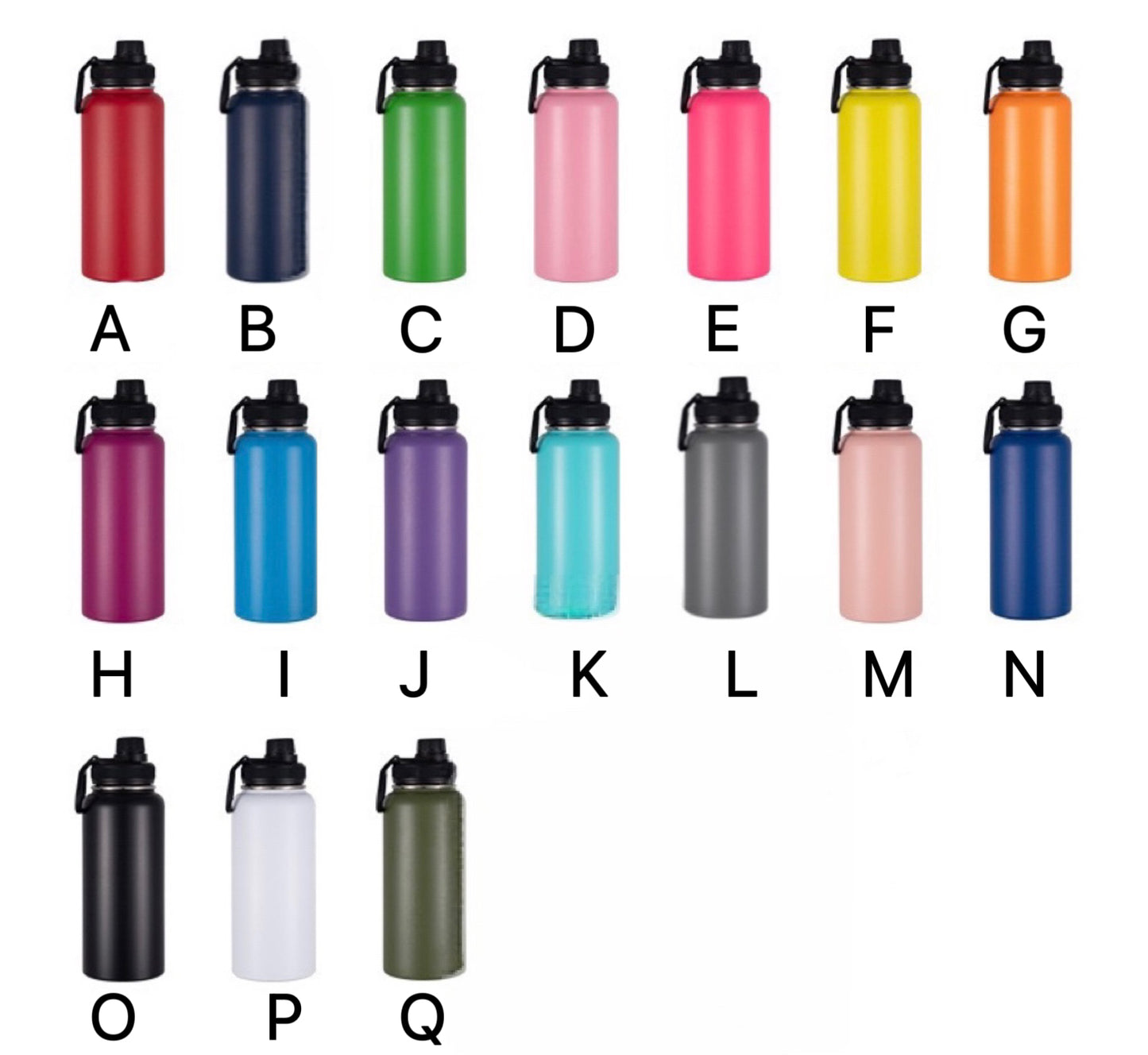 32oz magnetic lid powder coated stainless steel water bottle for engraving _miki