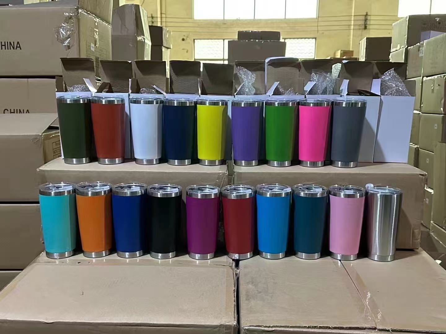 Yeti-Style Powder Coated 20oz Stainless Steel Mug With Sliding Lid For Laser Engraving_Miki