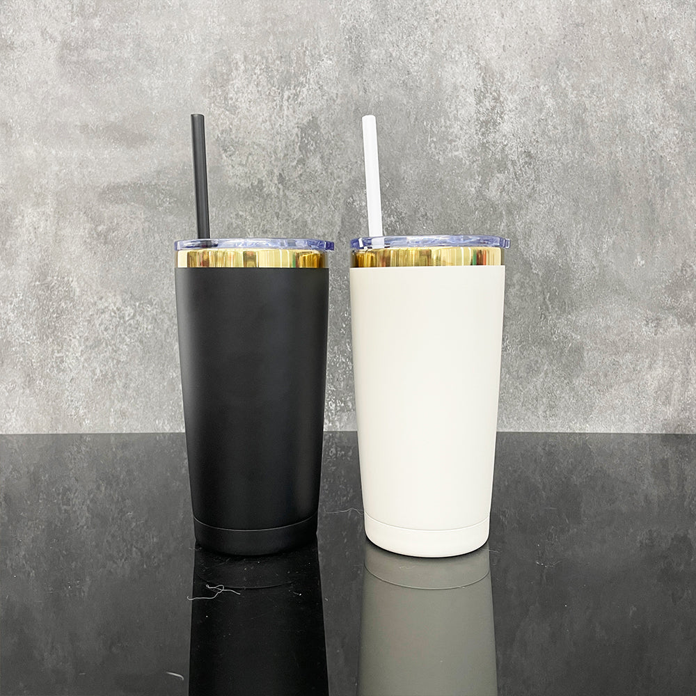 Mirror Gold Underneath Powder Coated 20oz Yeti Mug With Lid And Colored Straw for Laser Engraving_miki
