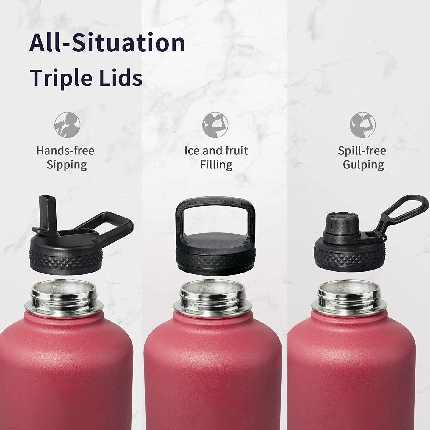 powder coated 64oz sports water bottles with all accessories for laser engraving_miki