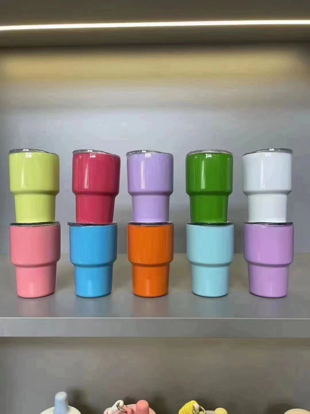 Sublimation 3oz Stainless Steel Shot Glass with Lid And Metal Straw_miki