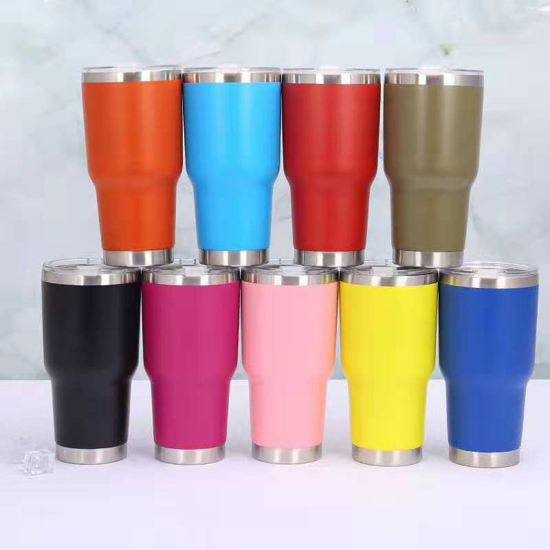 Yeti-Style Powder Coated 30oz Stainless Steel Mug With Sliding Lid For Laser Engraving_Miki
