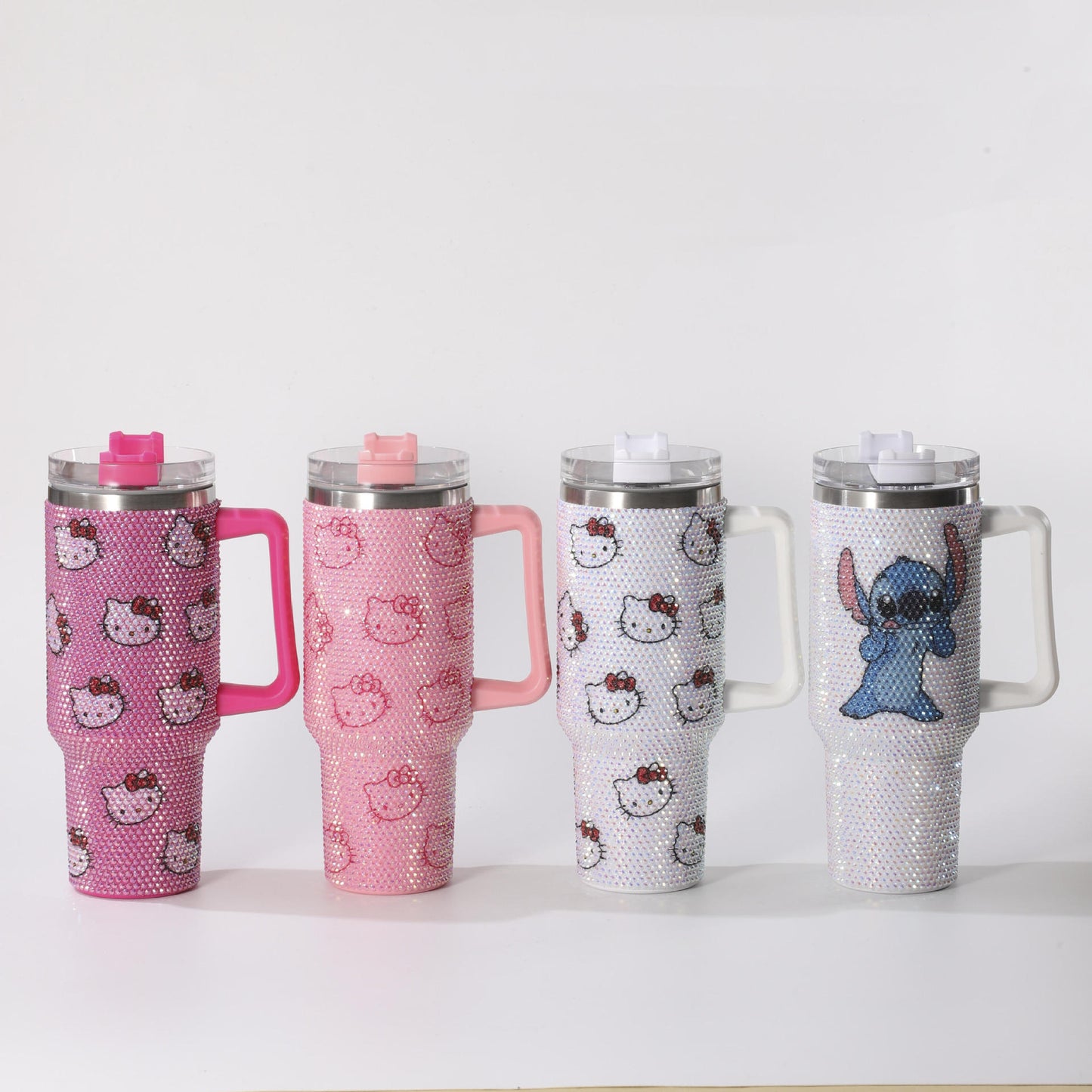 Hello Kitty Stitch 40oz rhinestone bling tumbles_miki