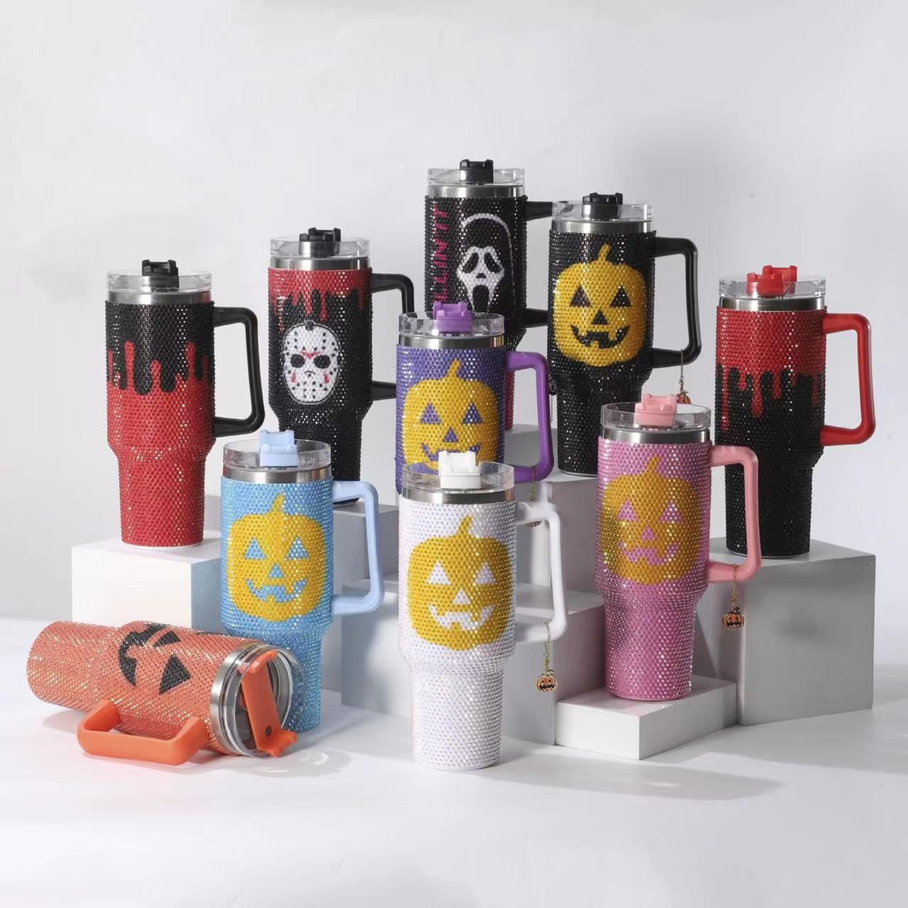 Halloween designs 40oz rhinestone bling tumbles_miki